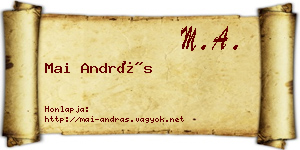 Mai András névjegykártya